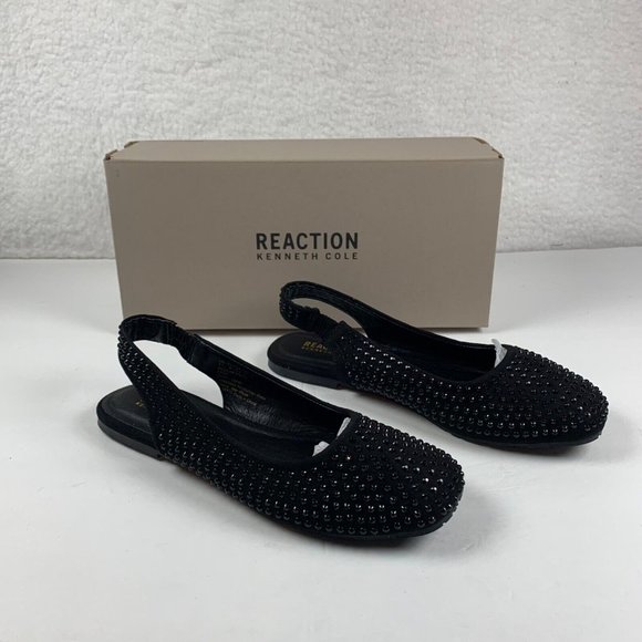 Kenneth Cole Reaction Esme Women's Slingback‎ Flats Size 7.5 M Black NIB S0244 - Picture 1 of 11